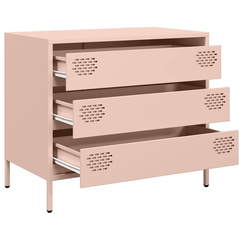 Arieus 68cm W Chest of Drawers, Antique Pink/Pink