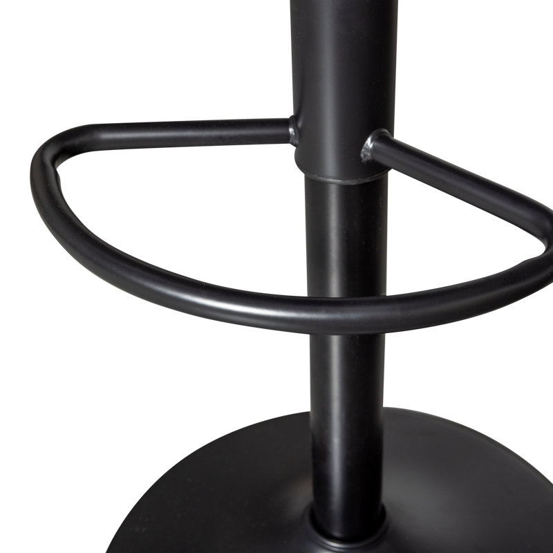 Isaac Adjustable Height Bar Stool, Black