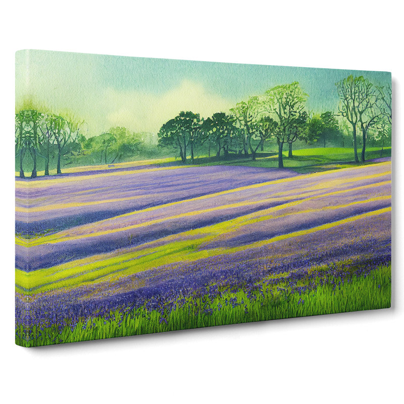 Serene Bluebell Field Vol.4 - Wrapped Canvas, 40cm H x 60cm W x 3cm D