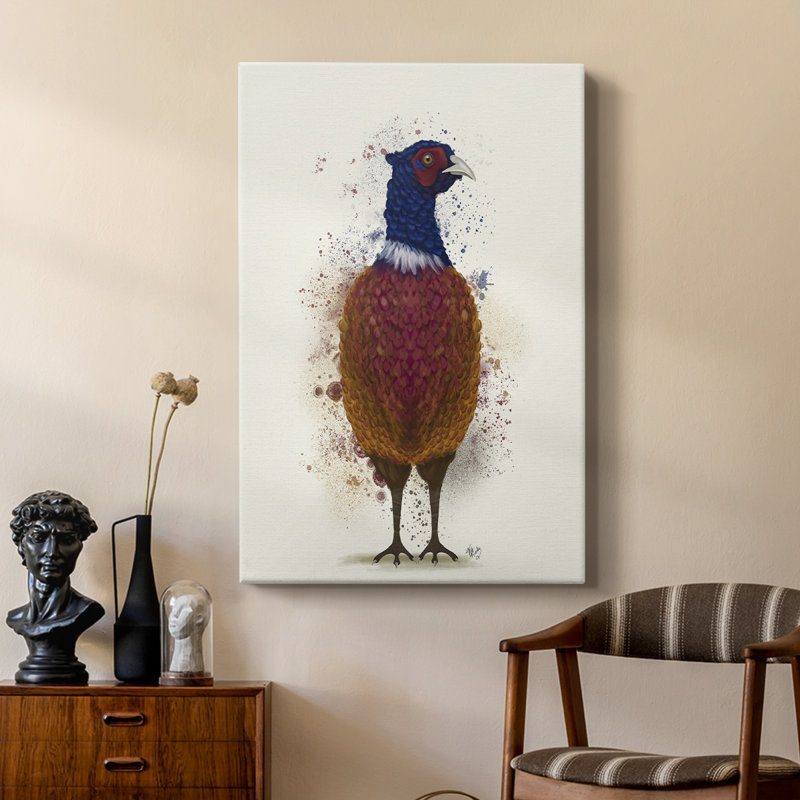 Pheasant Splash 3 - Cavas de galerie sur mesure, H 18 po x l 12 po