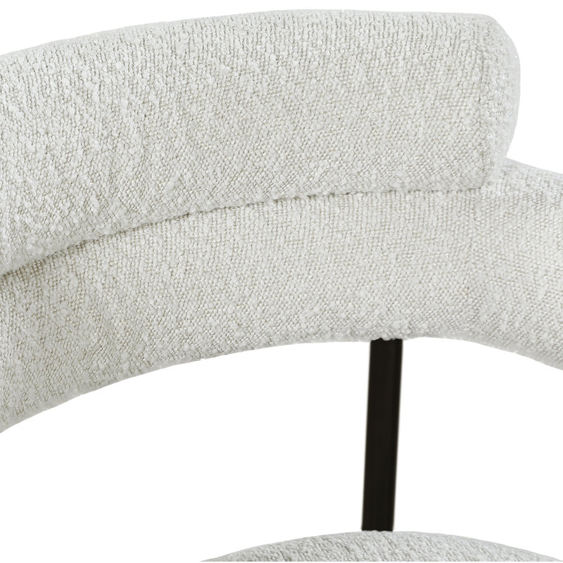 Fauteuil Joni Boucle, Crème Boucle, Noir mat