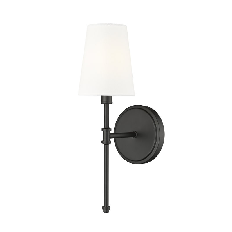 Applique murale 1 lumière Adorra 15 "de haut, Noir mat