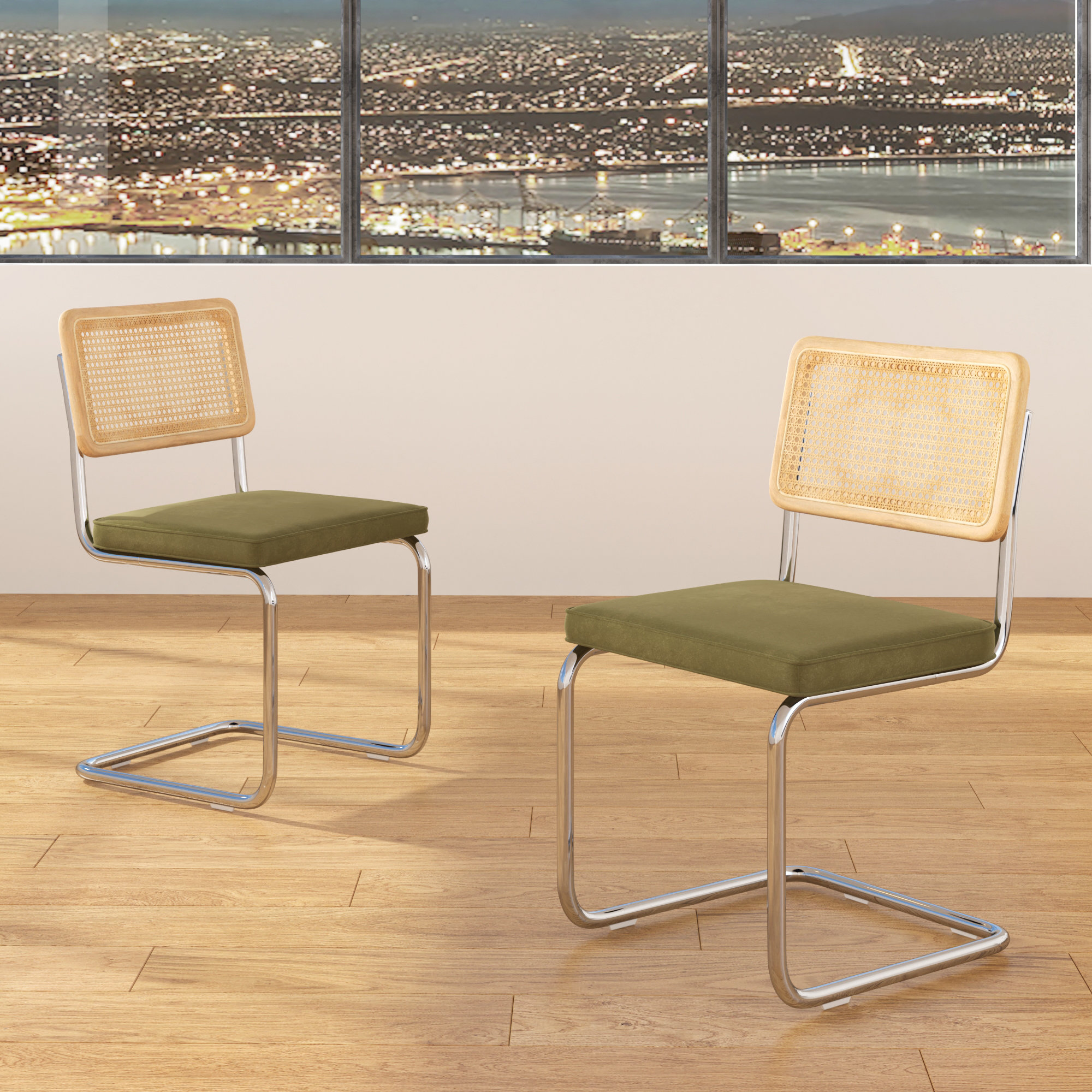 Walsh Velvet Side Chair, Olive
