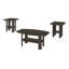 Ensemble de tables rondes 3 pièces Safe - Tables basses d'appoint en bois + tables de bout, grand espace et tablettes de rangement inférieures-522332238