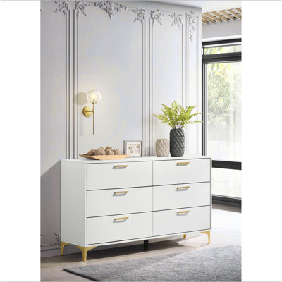 Commode rectangulaire à 6 tiroirs Karena