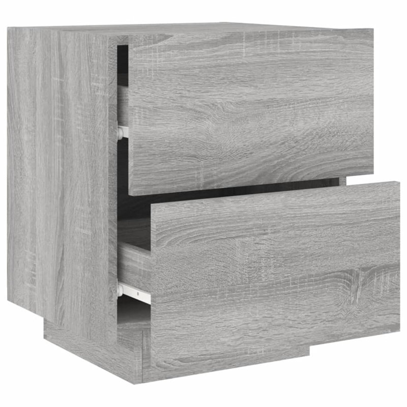 Briah 45cm W Bedside Table, Grey Sonoma, Individual