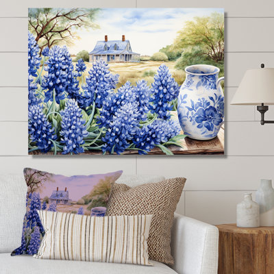 " Blue Bonnets Farmhouse Still Life "