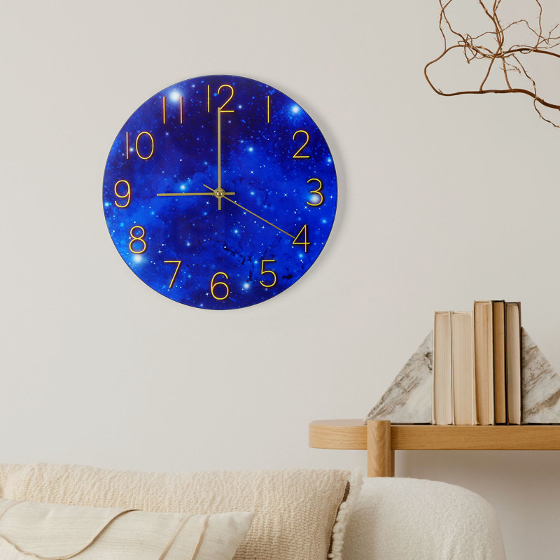 Horloge murale 12 po Galaxy Starry Sky