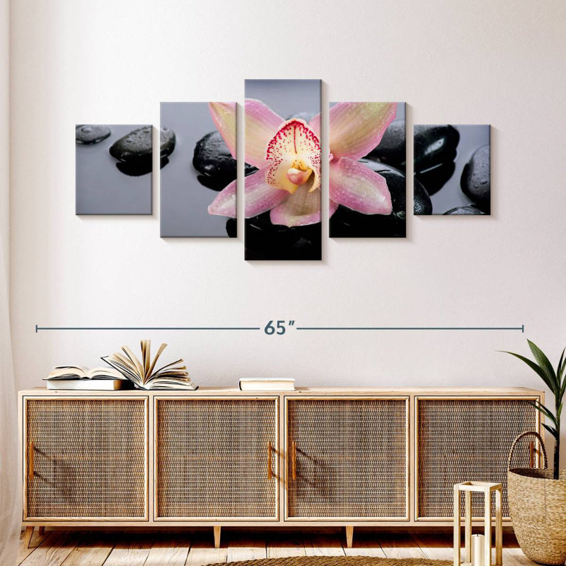 Orchidée délicate zen, H 24 po x l 55 po