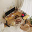 Bureau pour travailler debout en forme de L à hauteur réglable de 63 po Mickail-805295033