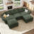 Wynter Modular Corduroy Sectional U-shaped Sofa Couch With Storage Space-415984691