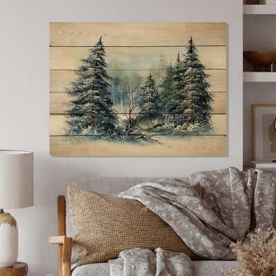 " Winter Lands With Evergreen Tree "