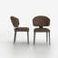 Chaise de salle à manger moderne en simili cuir Cathelijn, ensemble de 2, pieds en métal noir-106804775