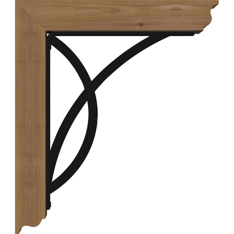 Miller 4" Single Brace Ironcrest Bracket, 16"H x 13 1/2"D, 3 1/2"W x 4"T Western Red Cedar (Smooth)