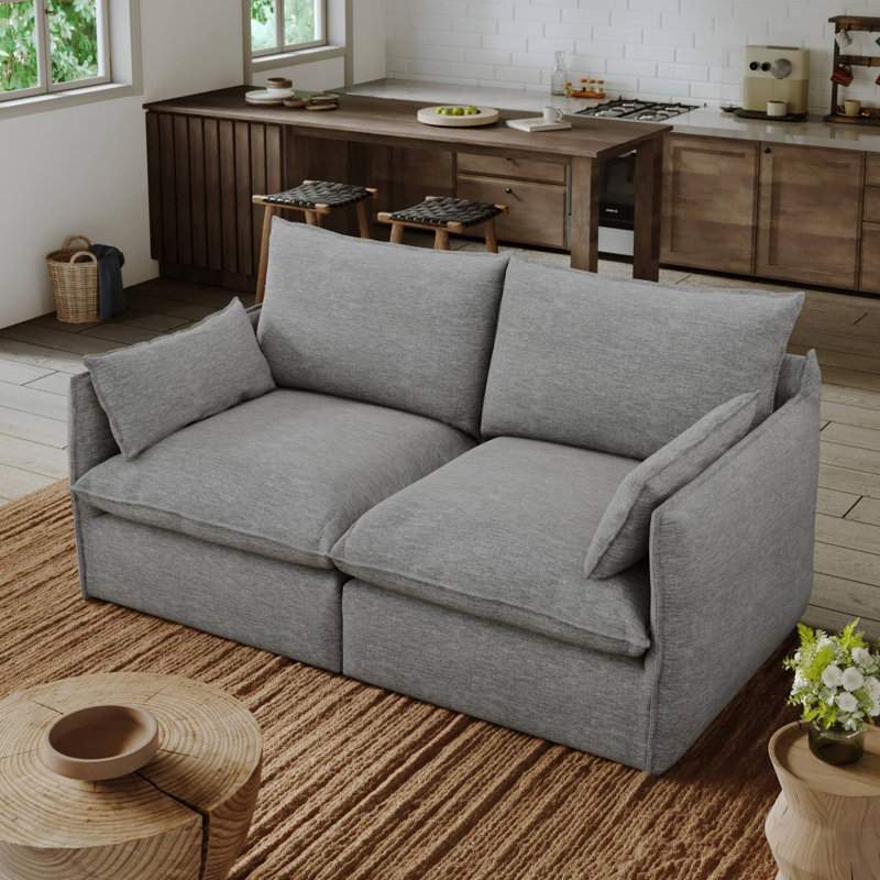 Canapé modulaire crème blanc, Gris foncé