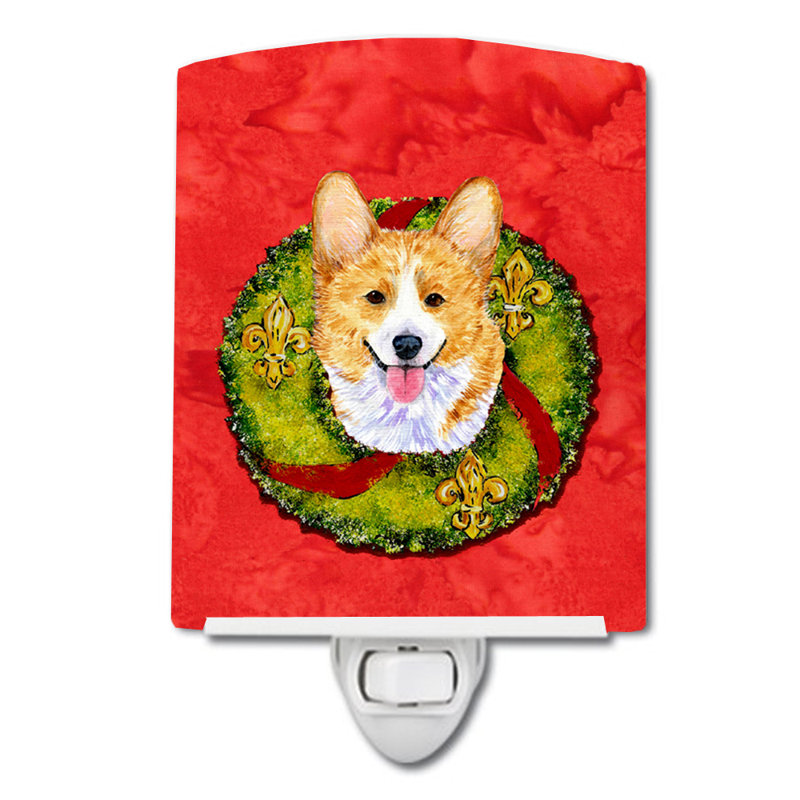 Éclairage de noël en céramique de noël cairn terrier, Corgi