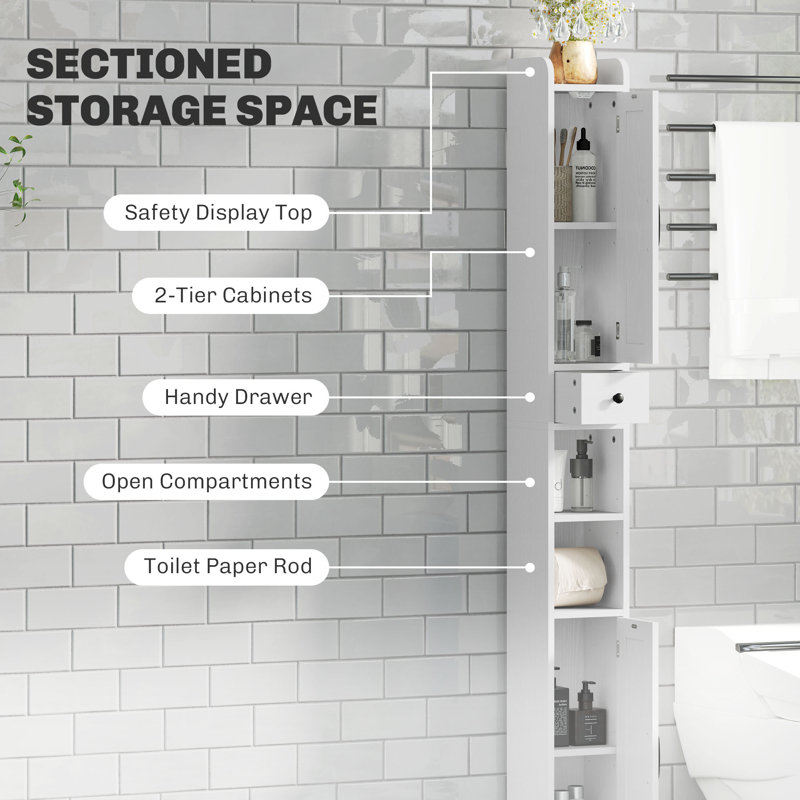 20Cm W x 185Cm H x 20Cm D Free-Standing Bathroom Cabinet