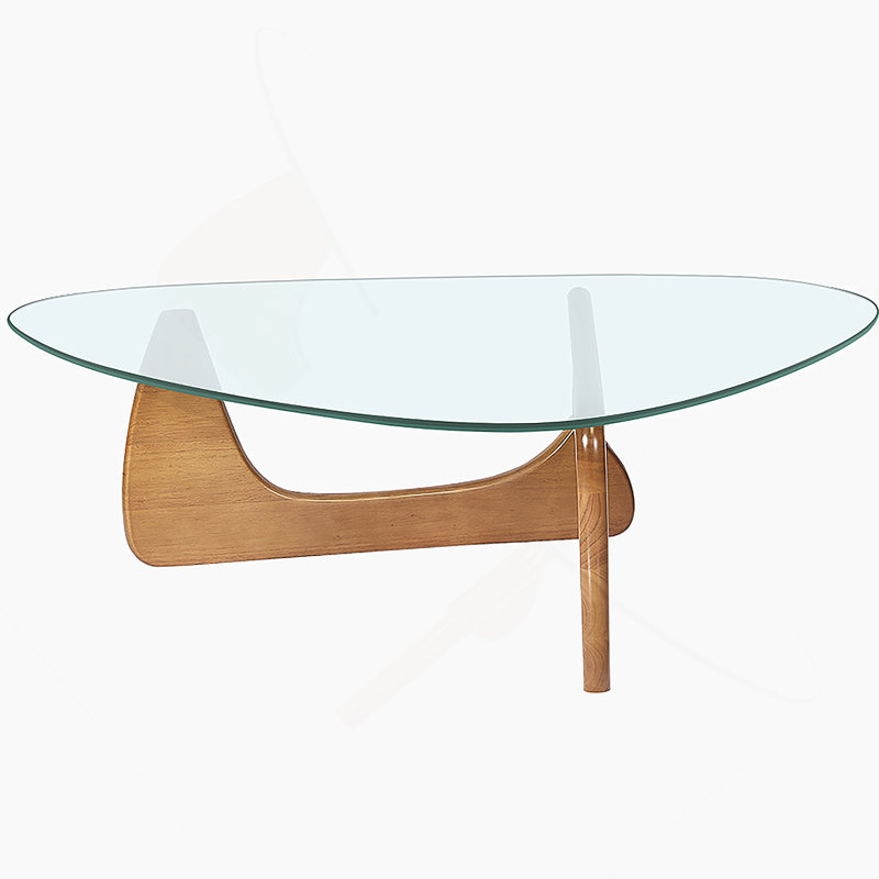 Modern Triangle Coffee Table, Walnut