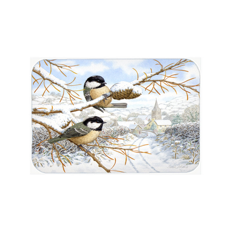 Planche à découper en verre caroline trésors s Coal Tit