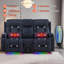 Canapé inclinable électrique avec chaleur et massage, haut-parleurs Bluetooth et lumières DEL, canapé inclinable double 3 places avec ports USB et porte-gobelets-721862684