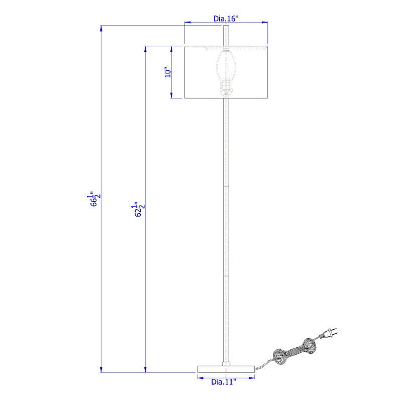 Lampe sur pied traditionnelle 66,5 po Roanne