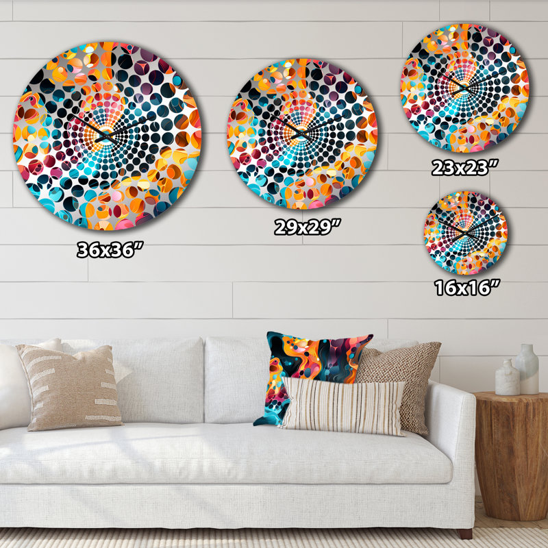 Multicolore Popart Playful Matrix - Horloge murale Pop Art, Grand