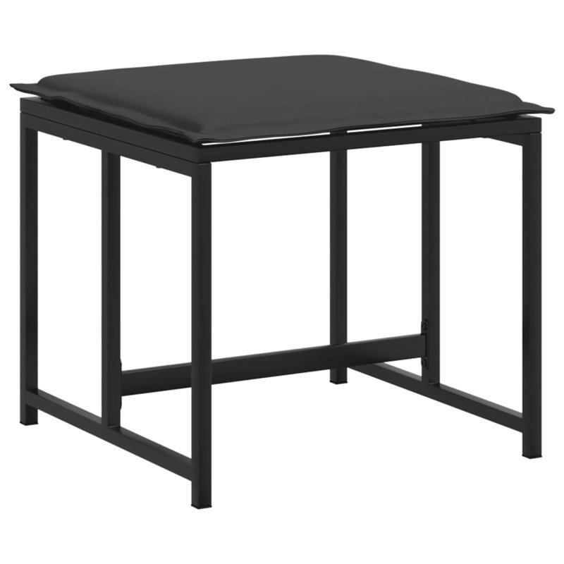  Garden Dining Set Black,String,Dark Gray, 14