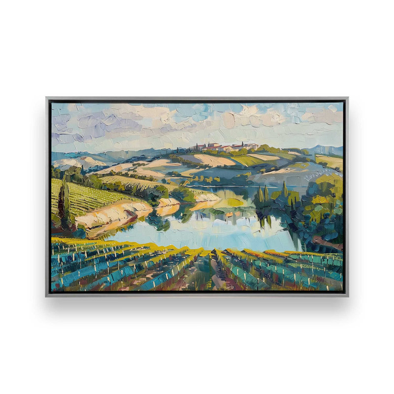 «Tuscan Bella Vita», reproduction sur toile, 32 po x 48 po, Cadre flottant en chrome poli