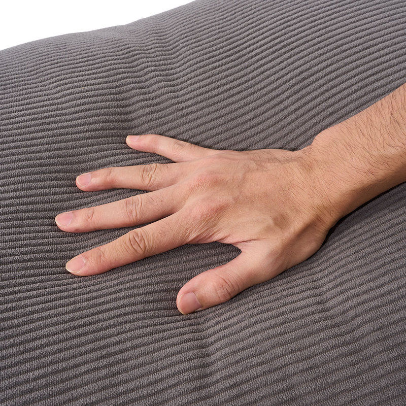 Soft Corduroy Cushion, 70cm W  x 53cm D, Dark Grey