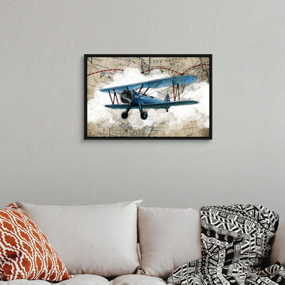 Biplane 1-impression d’art graphique sur toile