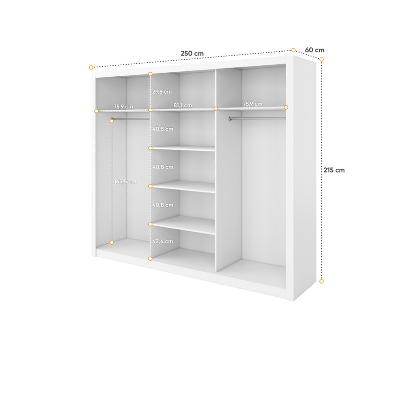 2 Door Sliding Wardrobe, White