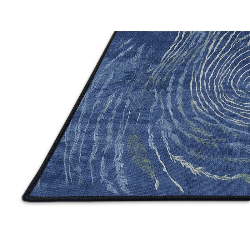 Machine Washable Gray Area Rug, Round 7'