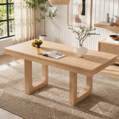 Extendable Farmhouse Dining Table 60 to 78 Inches with Removable Leaf