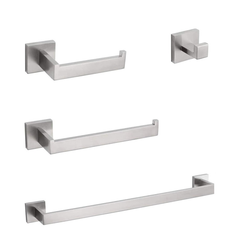 4 - Piece Bathroom Hardware Set, Brushed Nickel