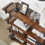 Bibliothèque de bureau 4 niveaux, bibliothèque autoportante en bois rustique et métal