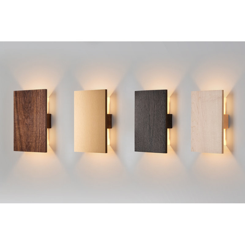 Tersus Solid Wood LED Flush Mounted Sconce, 2700K, White Washed Oak