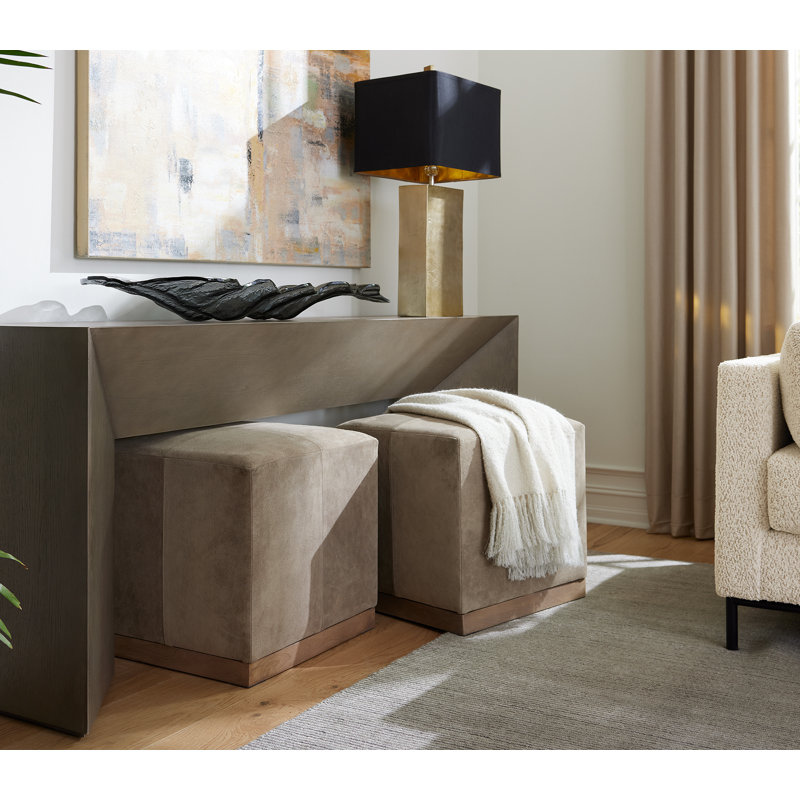 Square Leather Ottoman