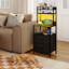 41 cm W Steel and Iron Bedside Table