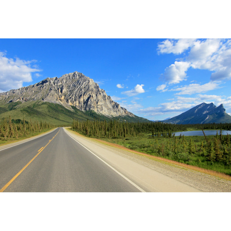 Highway With Mountains - Wrapped Canvas Print, 30cm H x 46cm W x 3.8cm D