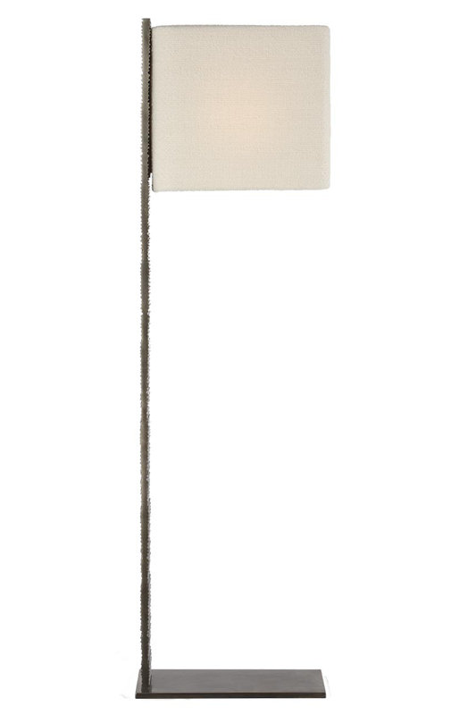 Anne-Marie Barton Fumar 55" Statement Floor Lamp with BouclÃ© Shade, Ridged Graphite