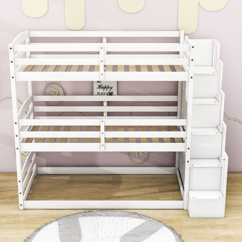 Lit superposé simple avec tablettes Glenesha par Harriet Bee