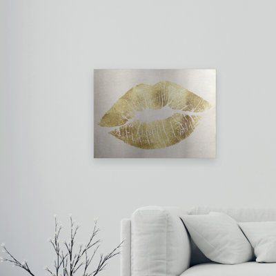 Art flottant en aluminium brossé Color Bakery «Hollywood Kiss Gold»