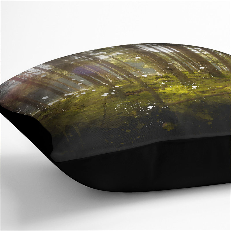 Sunlight Forest Vol.2 Paint Splash Square Throw Cushion, 55cm H x 55cm W x 20cm D, Black