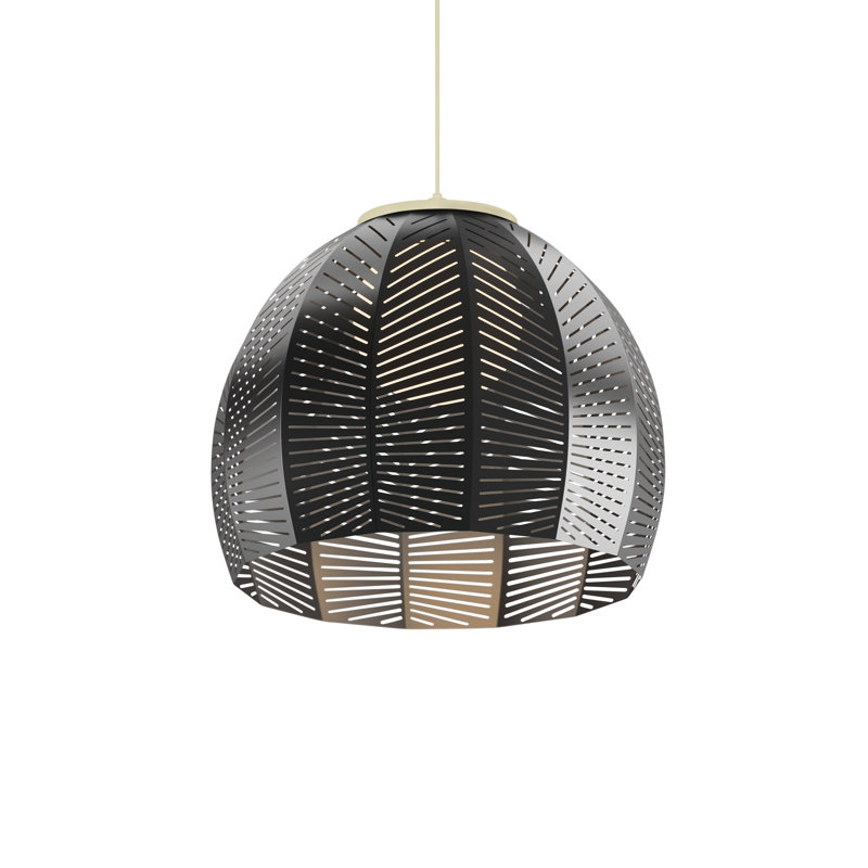 Amicus 1 - Light LED Pendant, 17.75" H x 21" W x 21" D, 3500K, White Washed Oak/Textured Black