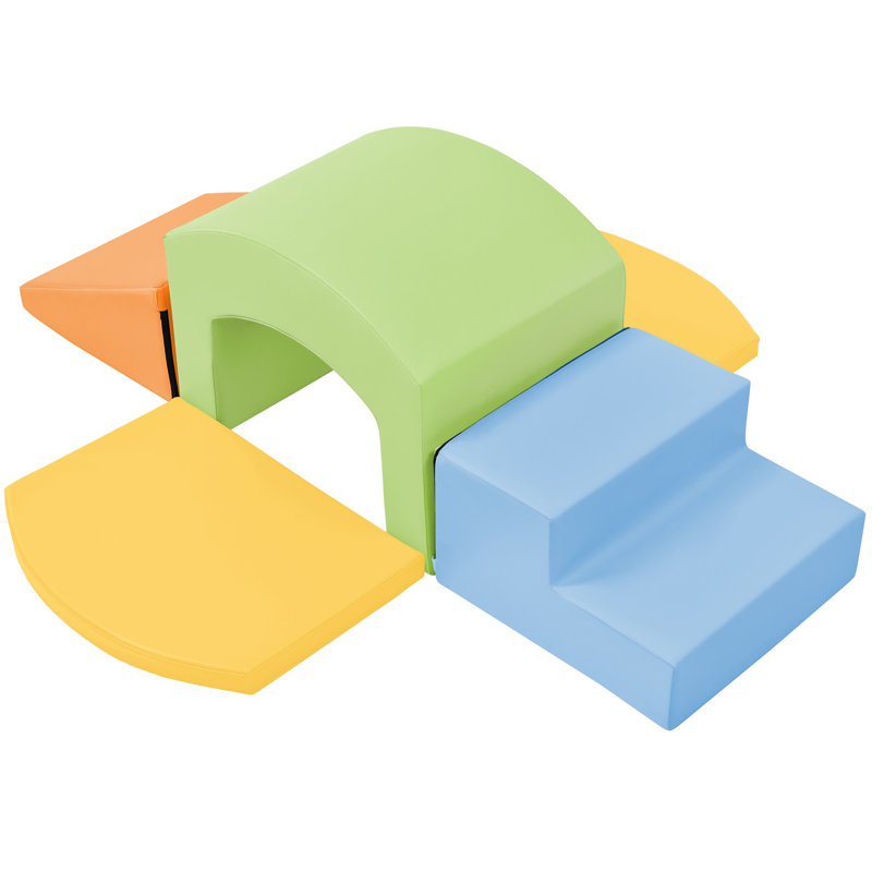 Colourful Soft Climb and Crawl Foam Playset 7 in 1, Soft Play Equipment Climb and Crawl Playground for Toddlers