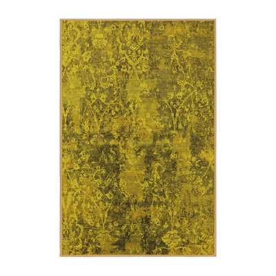Tapis jaune Mid-Century moderne 2704