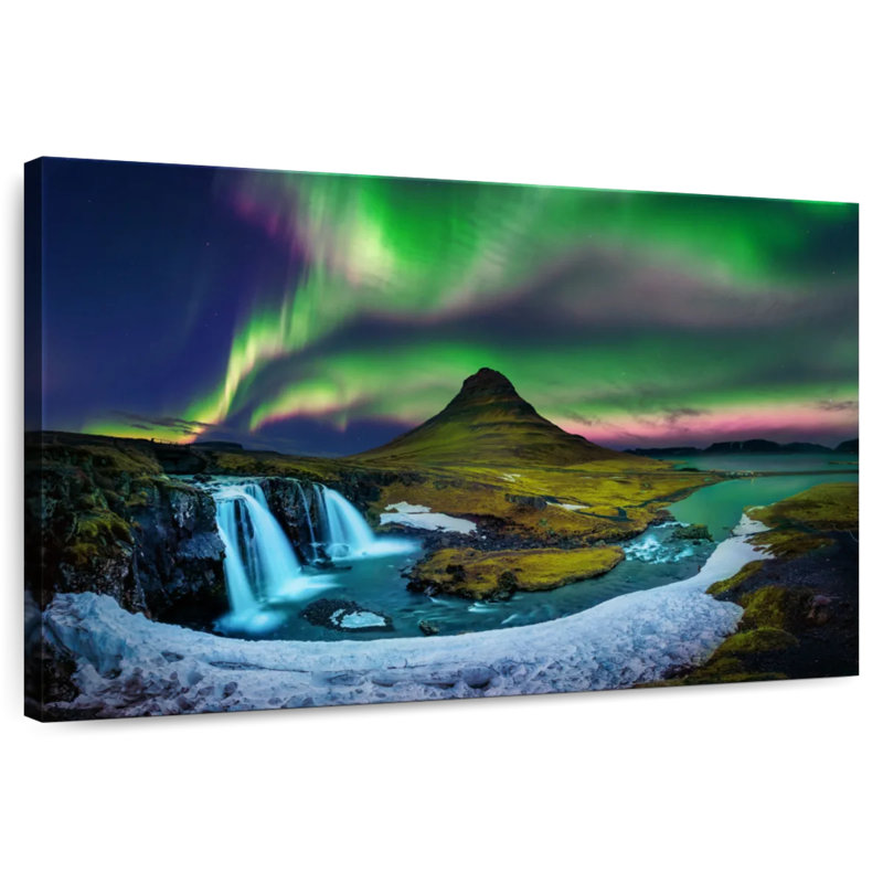 Alvord Kirkjufell Northern Lights, H 34 po x l 51 po
