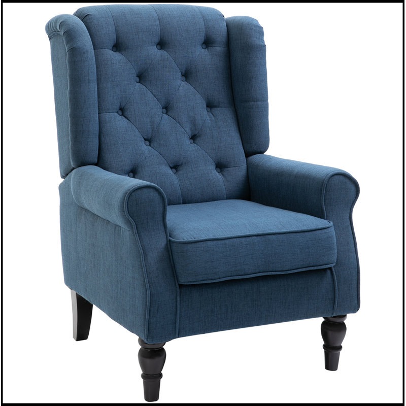 Button-Tufted Accent Chair with High Wingback