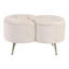 Banc rembourré en velours avec structure en métal et en bois manufacturé pour le style de la chambre à coucher - Siège de style transitionnel pour la salle à manger à la maison - 28 po, blanc