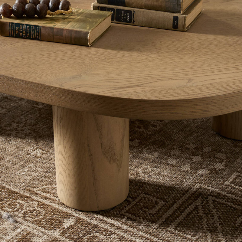 Joji Nesting Coffee Table-Large-Natural Oak Veneer, 13" H x 46" W x 29" D